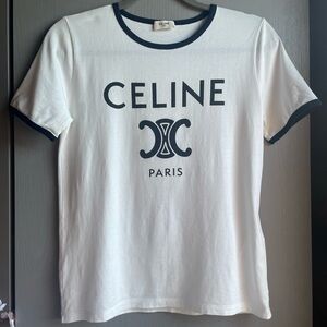Celine Paris white ringer tshirt